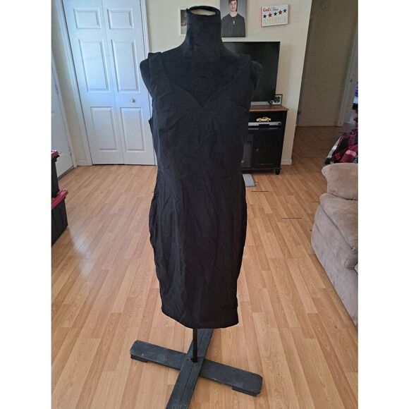 New XL Grace Karin Black Sweatheart Neck Sleeveless Tank Strap Midi Dress NWT - Picture 1 of 4